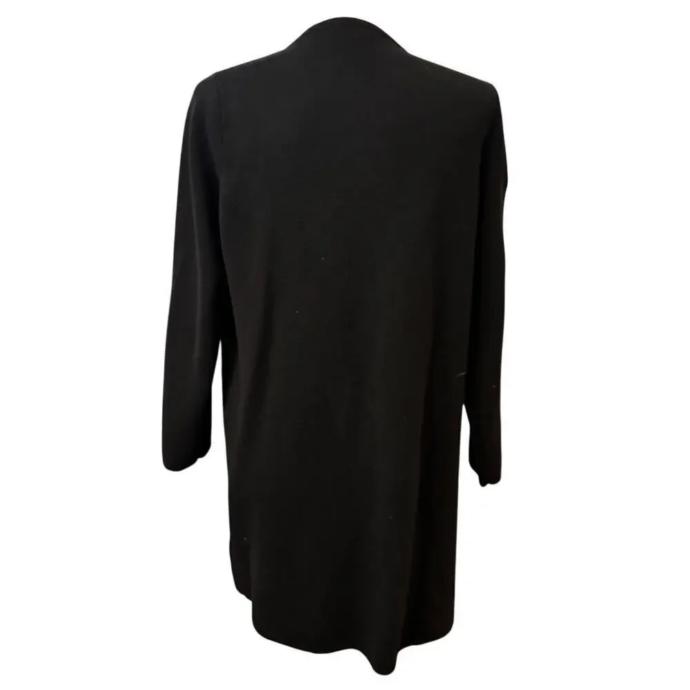 J.Crew Black Merino Wool Blend Knit Blazer Cardigan Coat Size Small